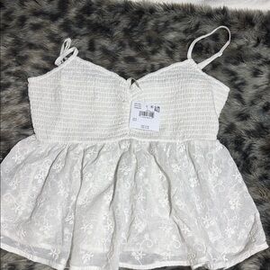 American Eagle Outfitters White Lace Tank Top